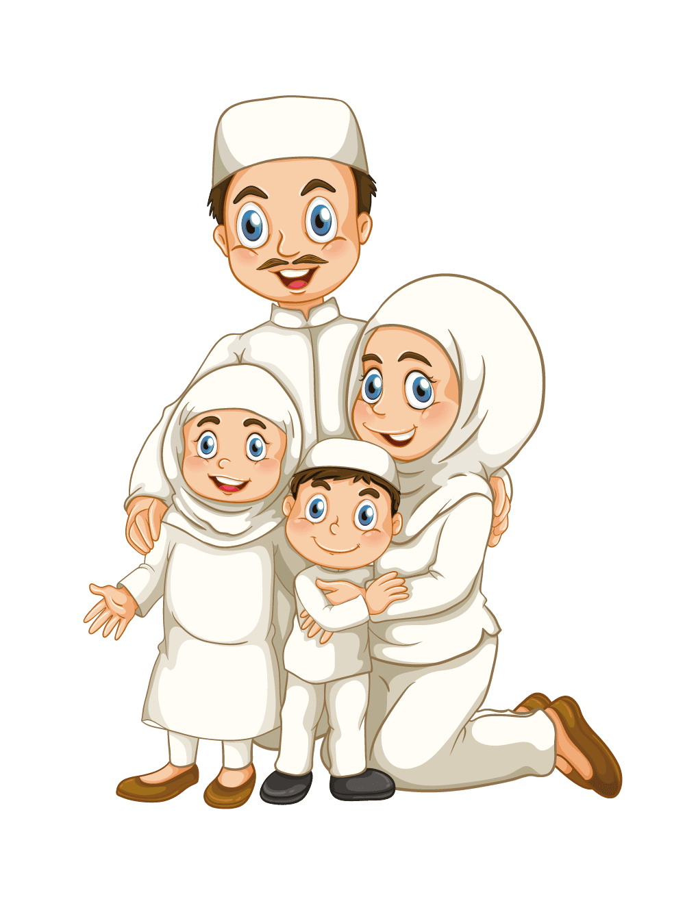 Muhafazakar aile family cartoon muslim islamic clipart clip art