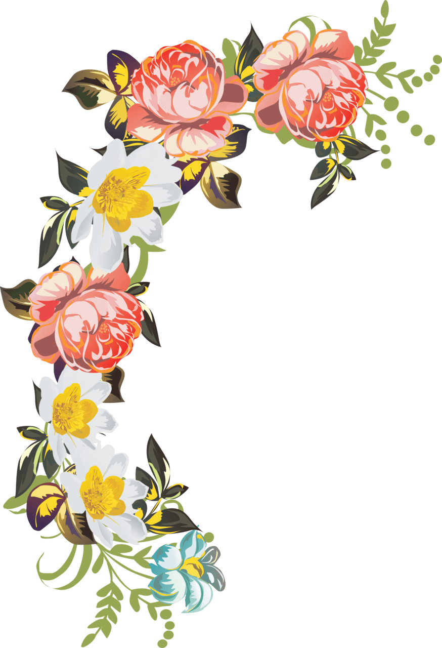 Floral pin page clipart logo 3