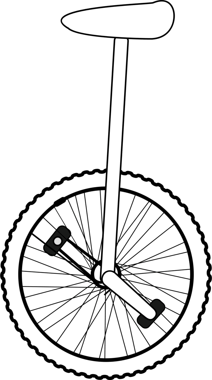 Bike unicycle art clipart logo