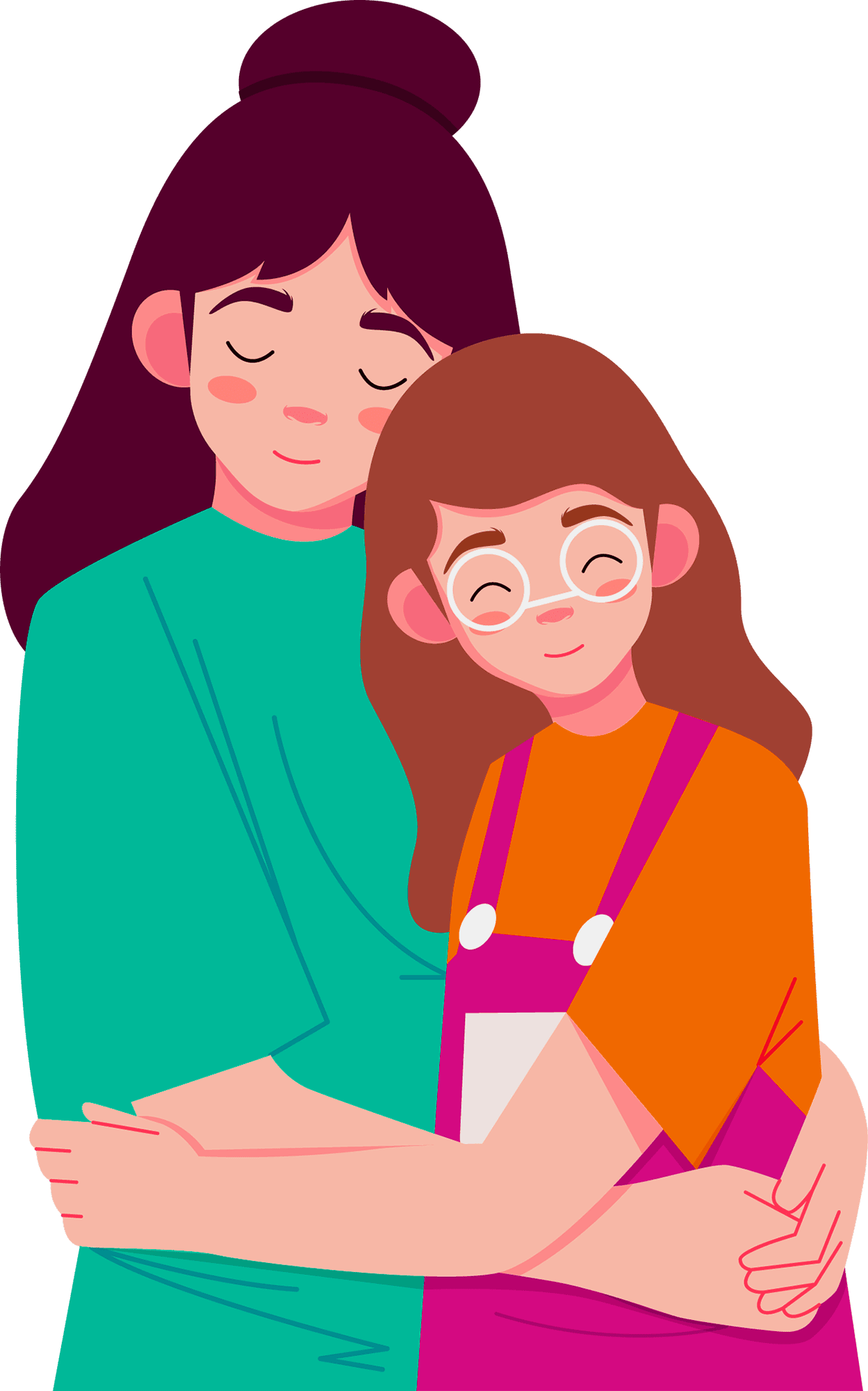 Happy mothers day mother and child hugging clipart hug image