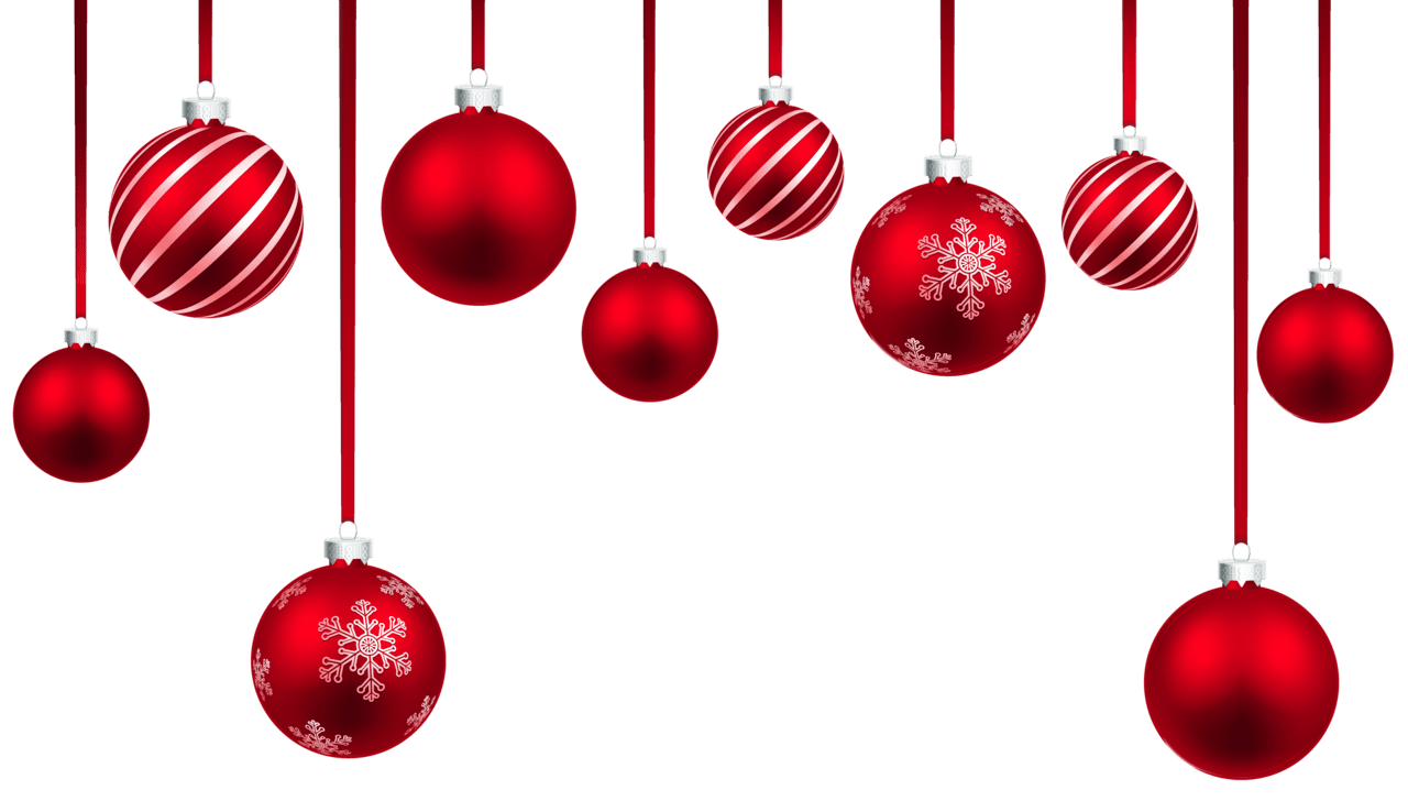 Christmas ornament red hanging balls decor clipart image