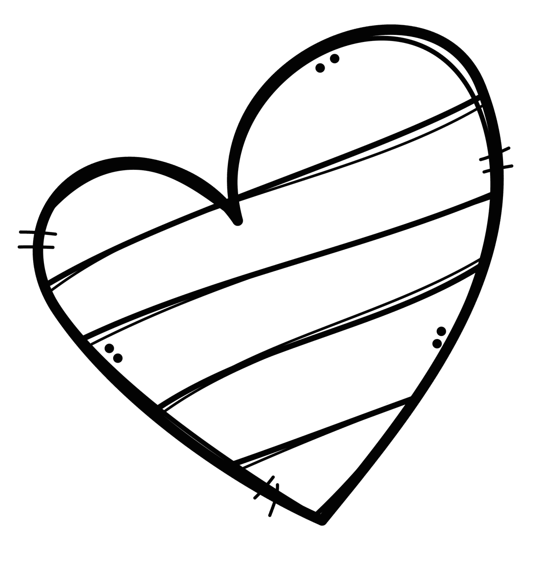 Heart black and white pin page clipart vector