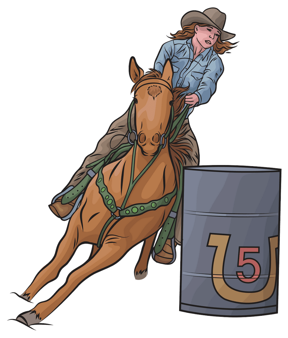 Horse barrel racing clipart creazilla drawings animation vector