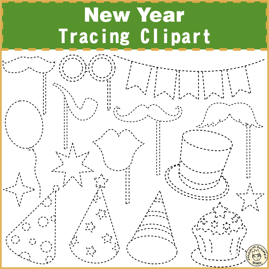 Calendar new year tracing images clipart newyear