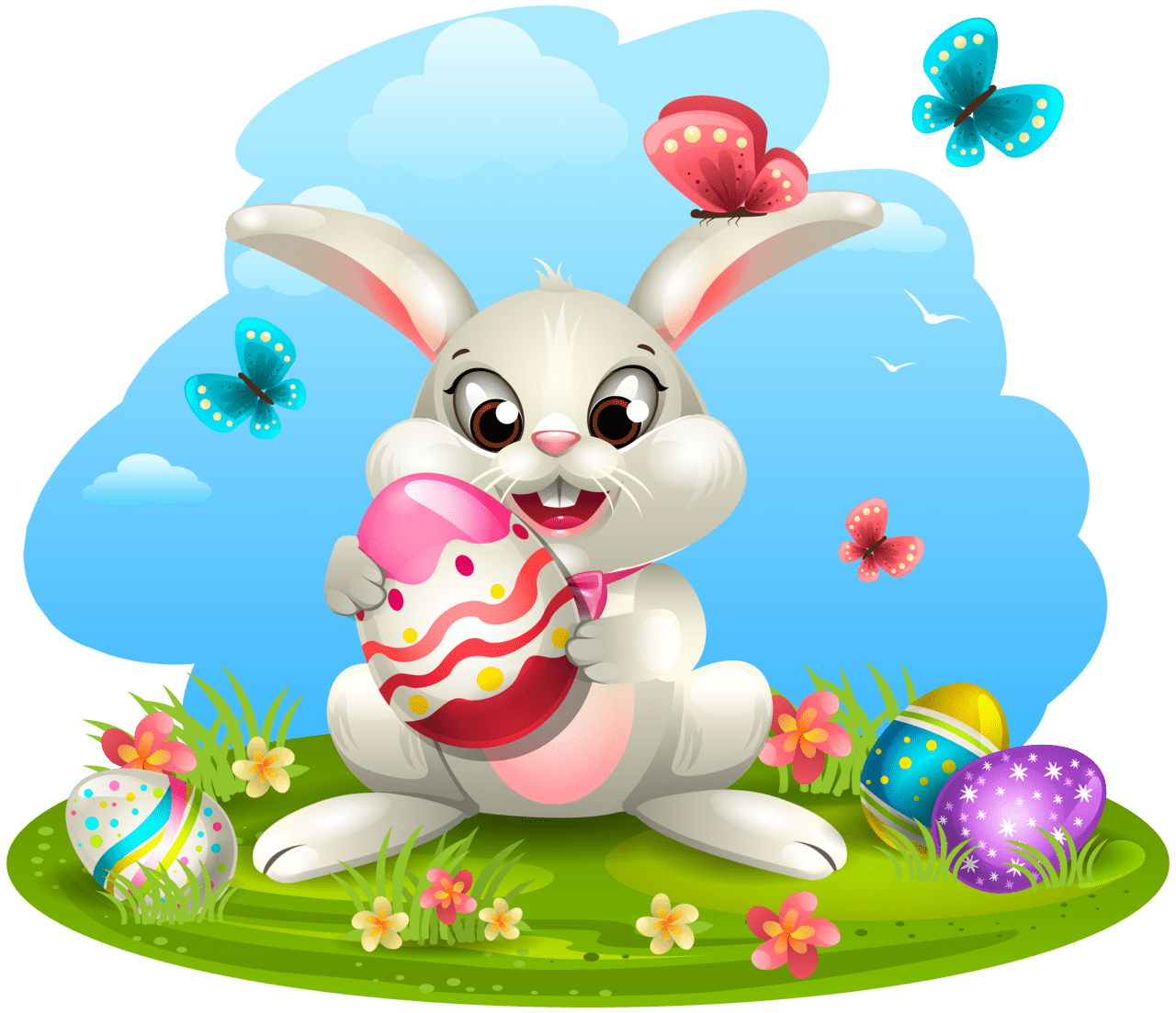 Easter bunny pin page clipart vector