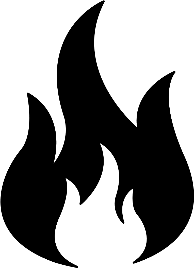 Fire flame puter bustibility and flammability campfire silhouette clipart vector