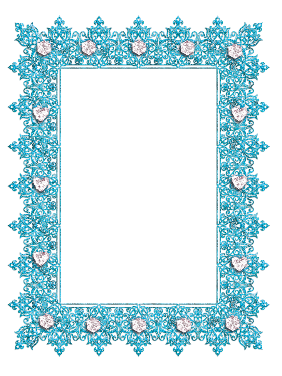 Blue frame with diamond clipart clip art