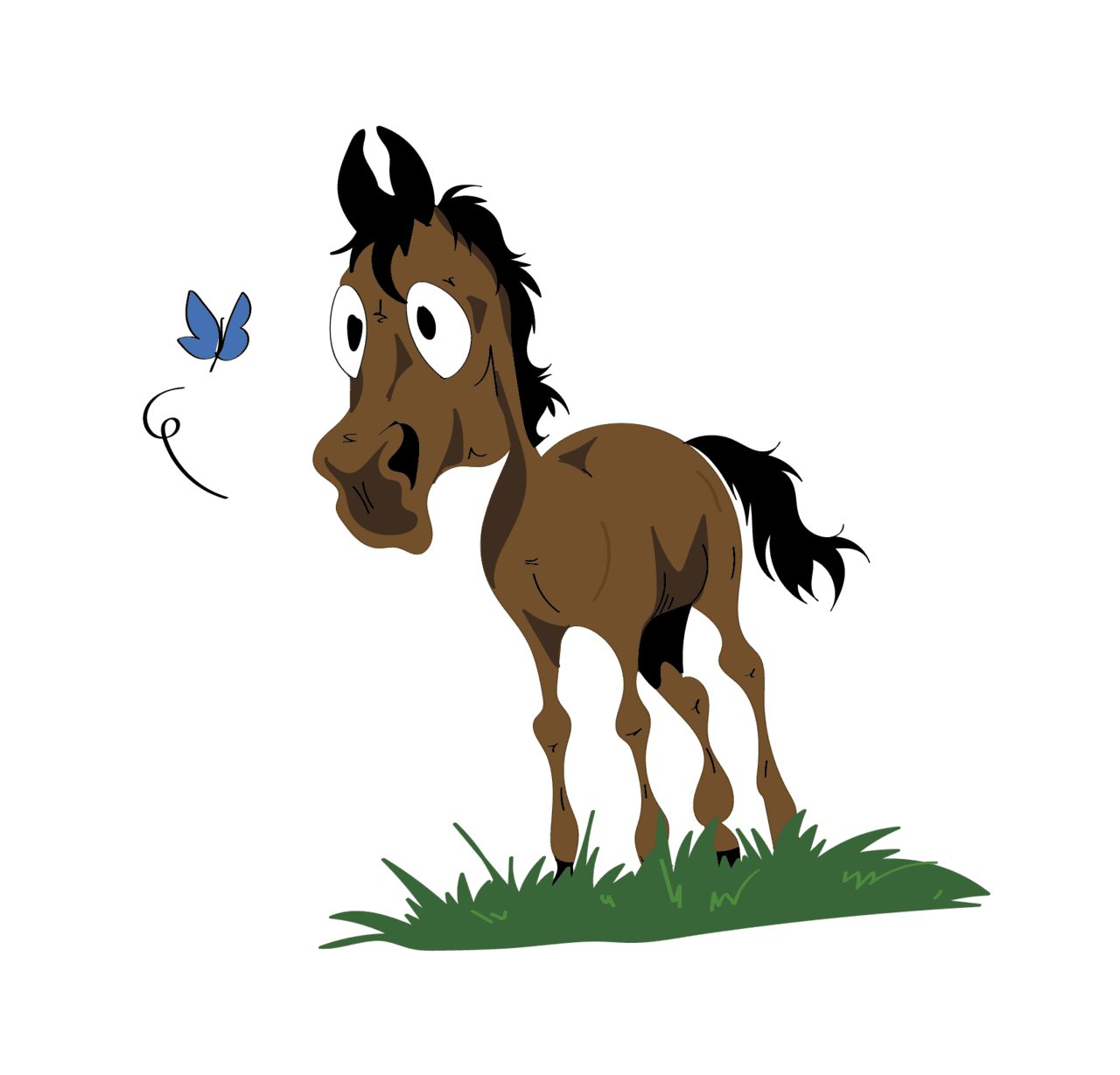 Horse pony caricature animal animals clipart free