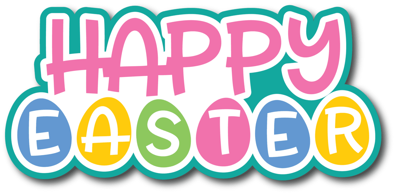 Happy easter scrapbook page title sticker clipart background