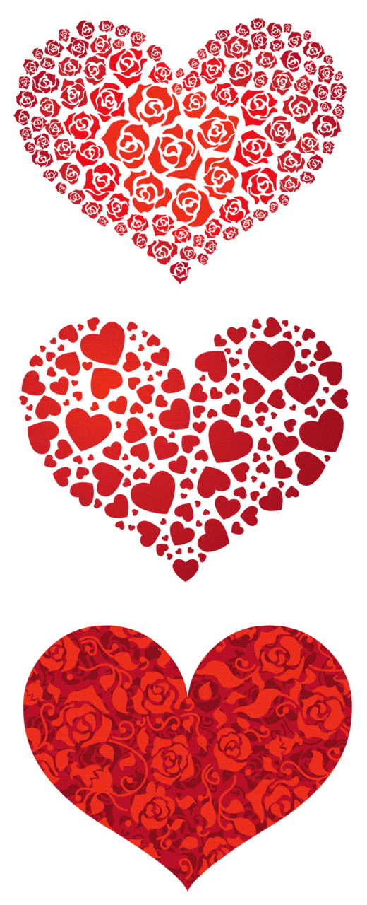 Valentines red hearts graphics clipart transparent