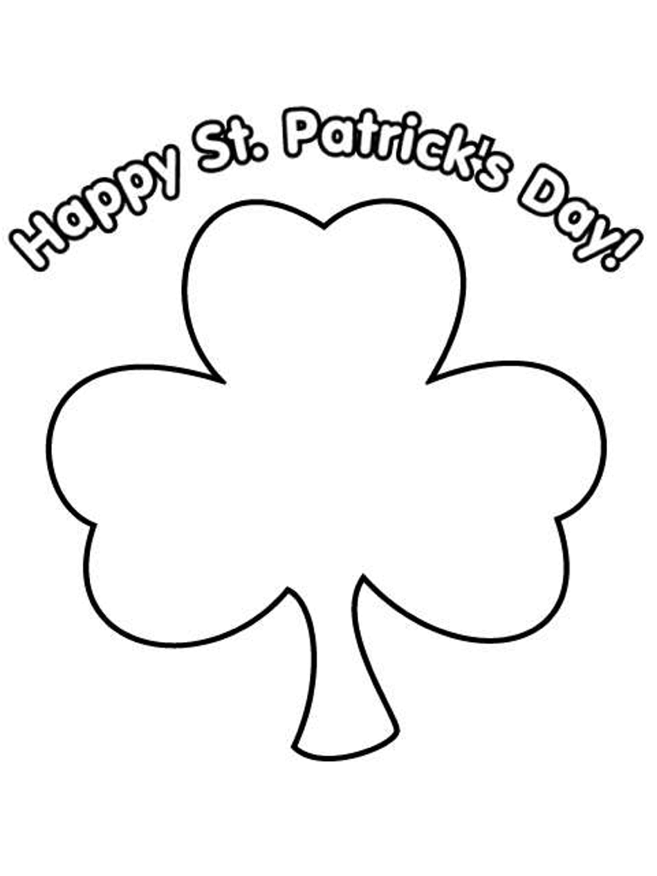Shamrock happy st patrick day coloring page printable ebook clipart picture