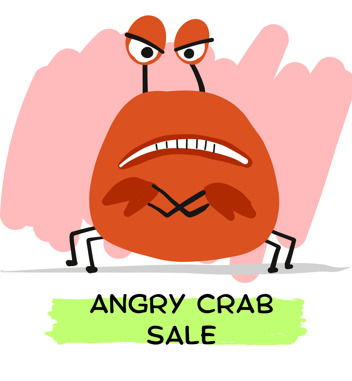 Angry crab sale large tote bag zazzle clipart transparent