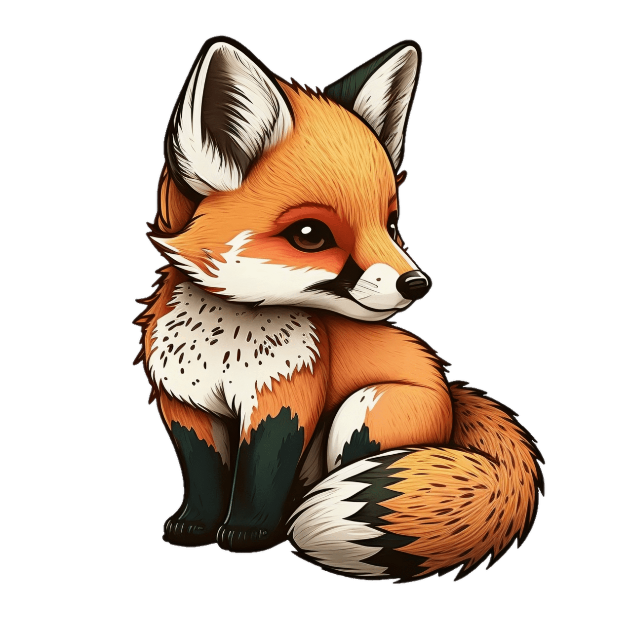 Cute fox clipart transparent