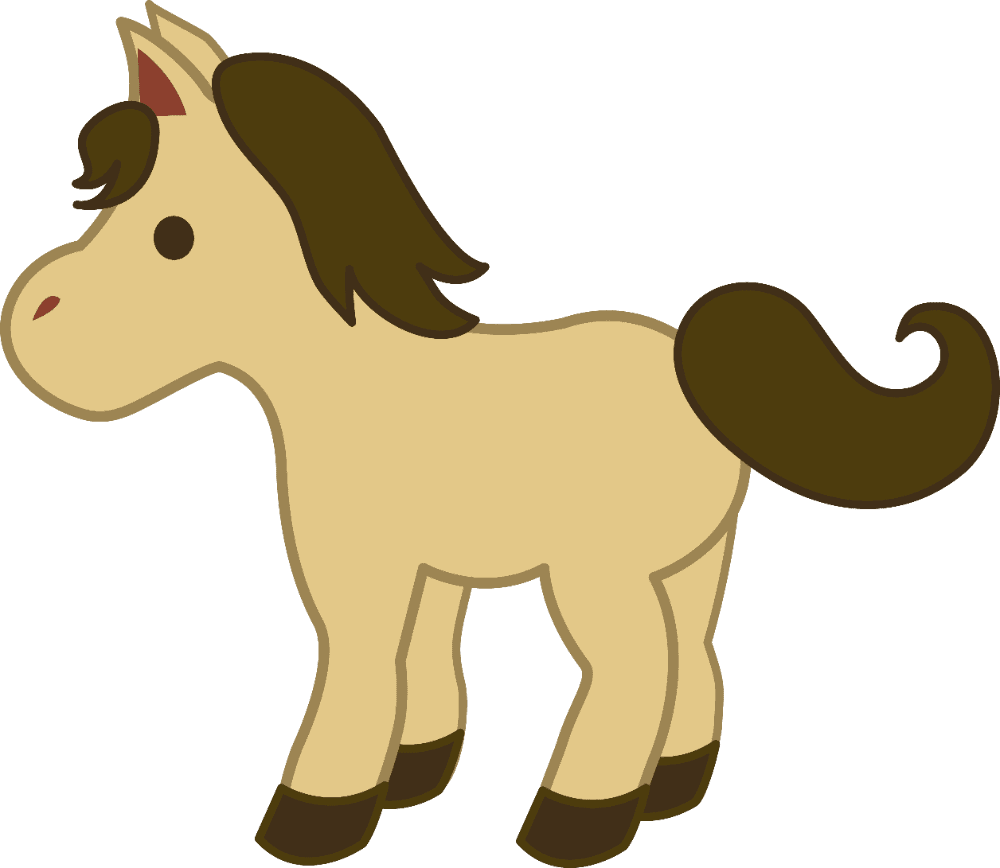 Cute cartoon horse clipart photo