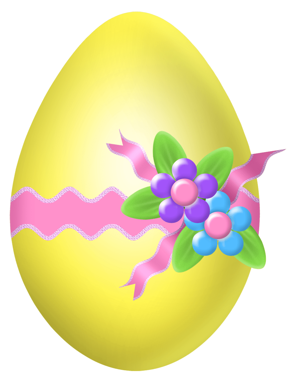 Easter yellow egg with flower decoration ipart picture clipart