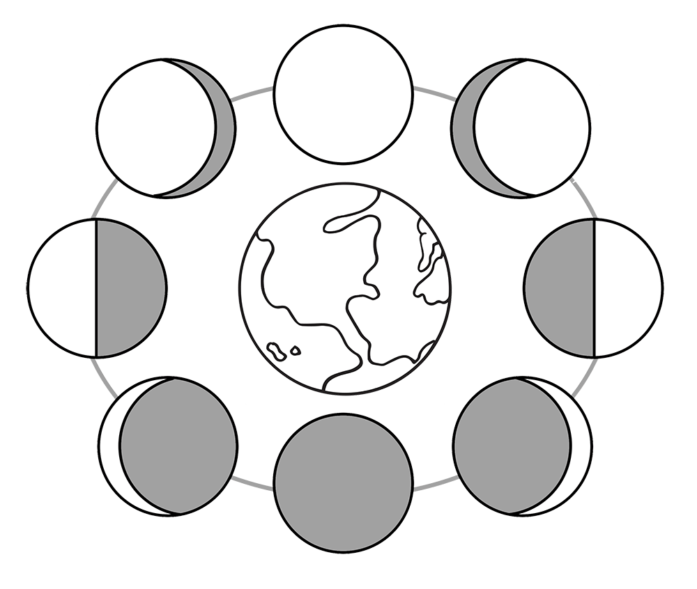 Phases moon coloring page nation pages clipart image