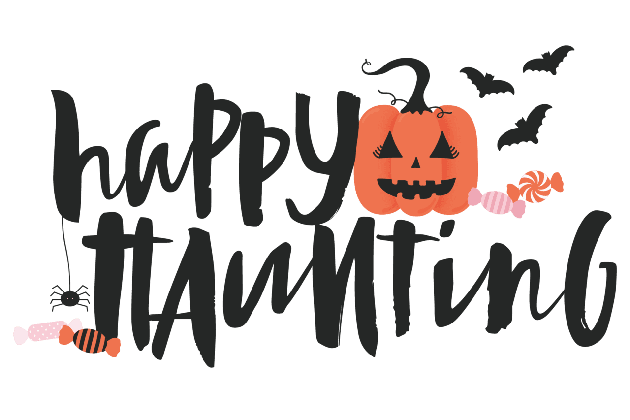 Happy halloween haunting logo holiday collection queen simple stories clipart