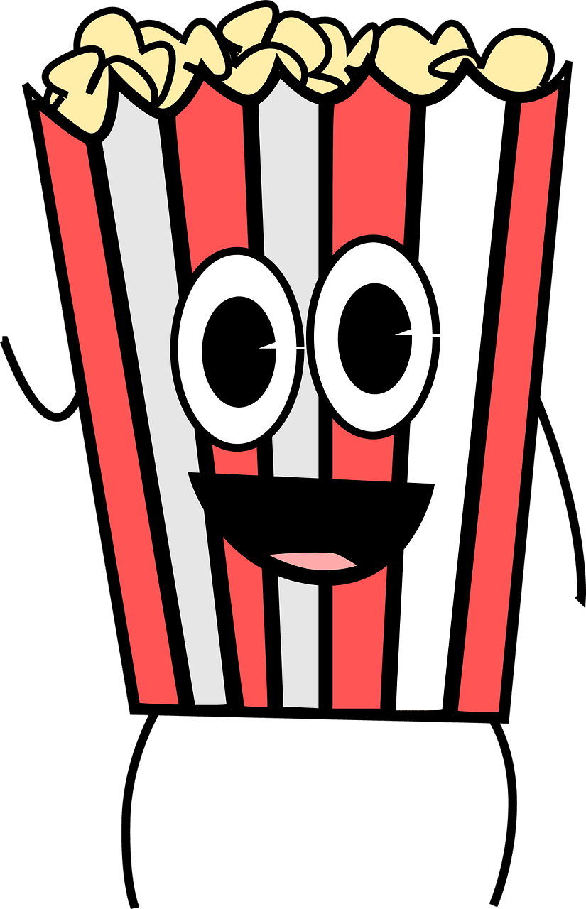 Popcorn toon food from movies clipart background