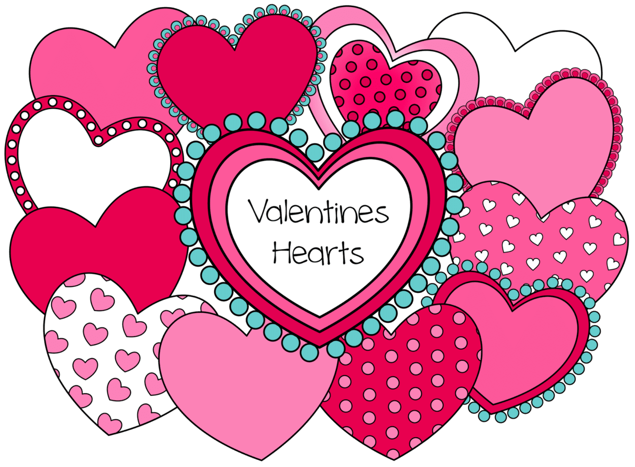 February valentine hearts clipart free