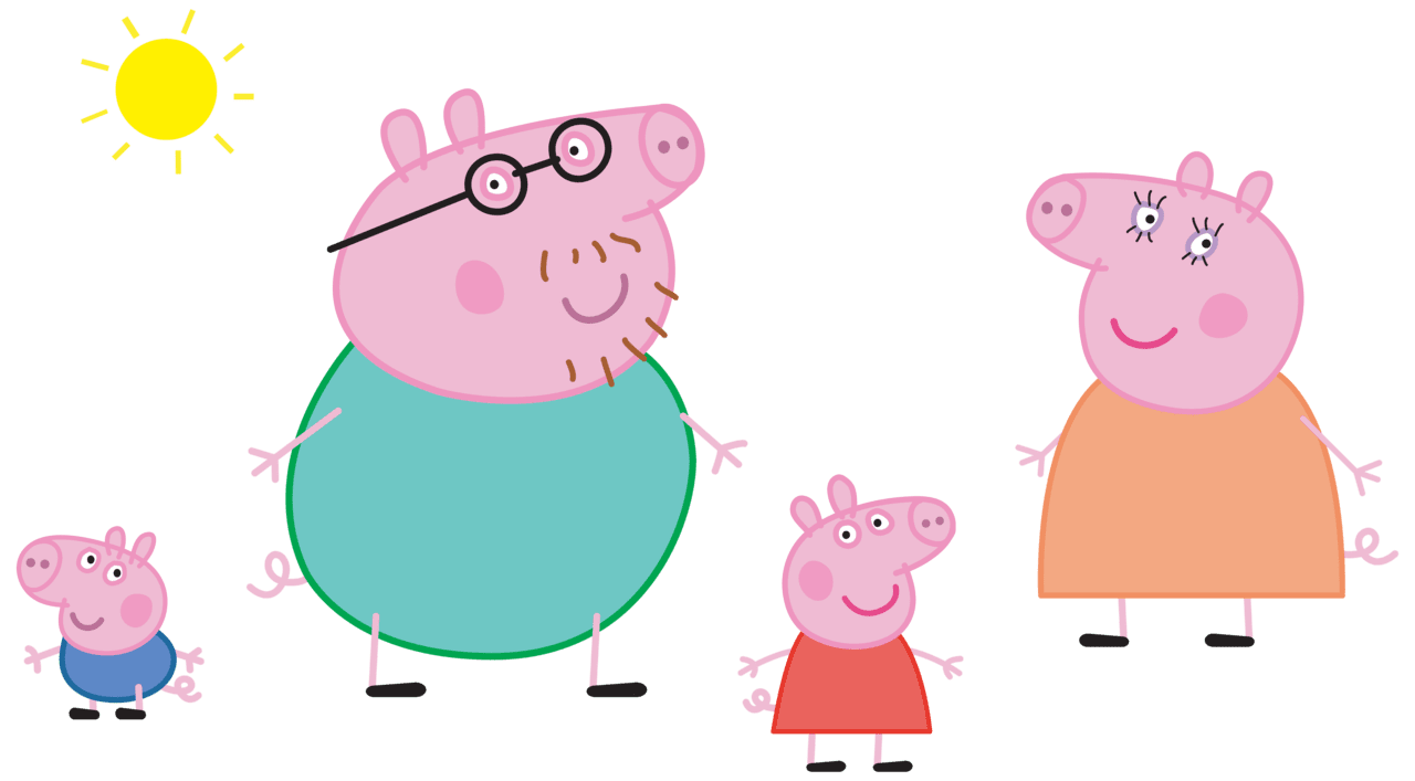 Peppa pig family logo clipart image