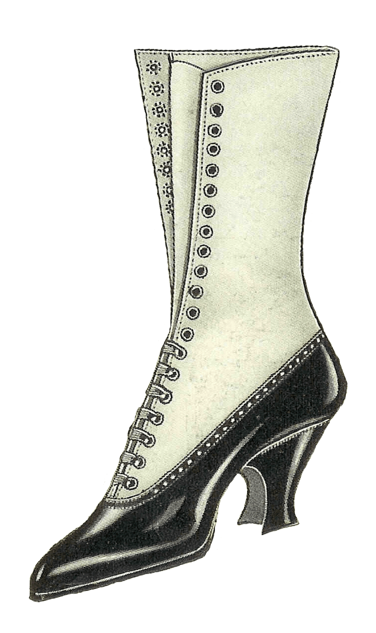 Cowboy boots fashion clipart antique women shoe background