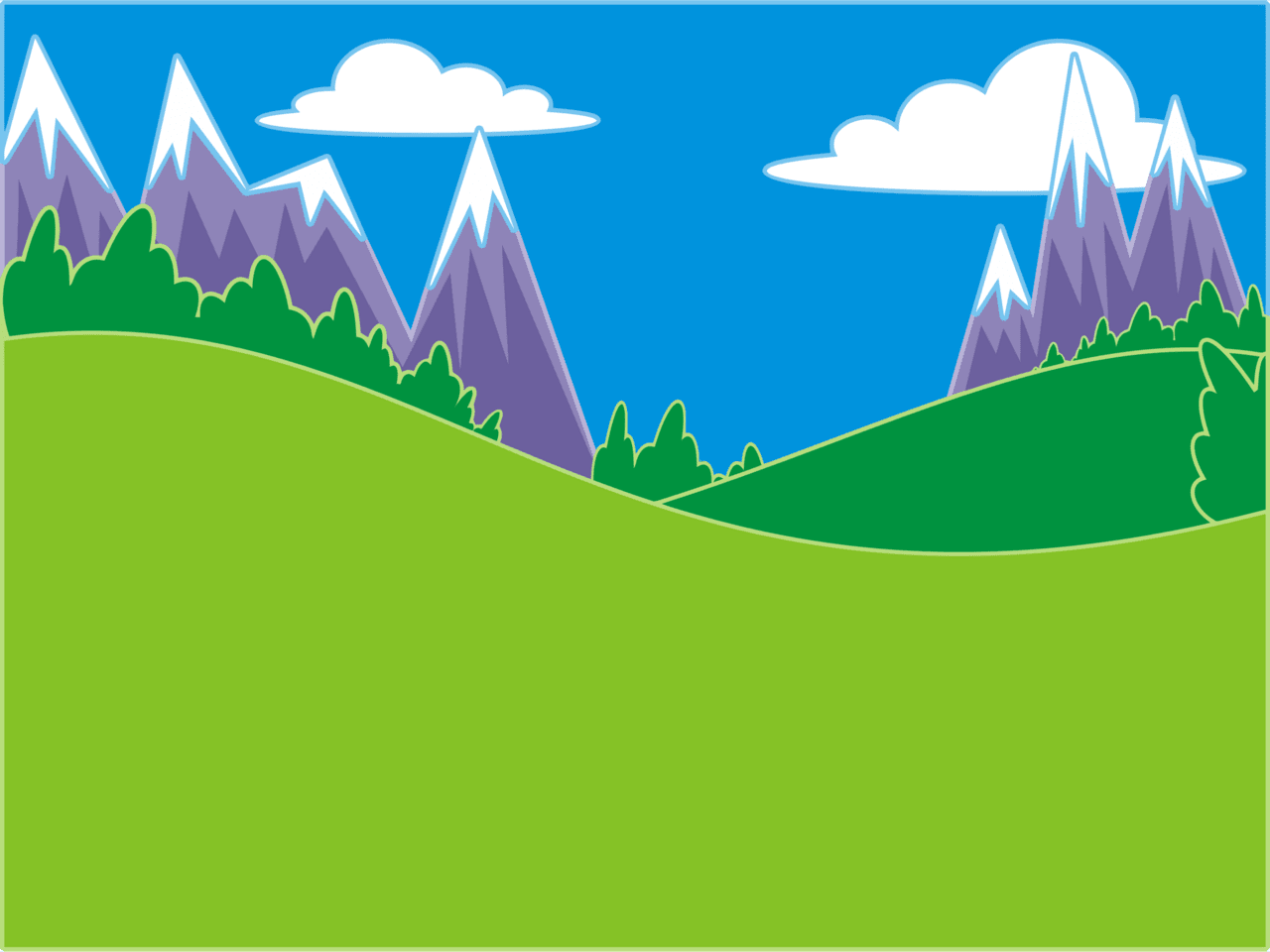 Green hills and mountain landscape clipart background