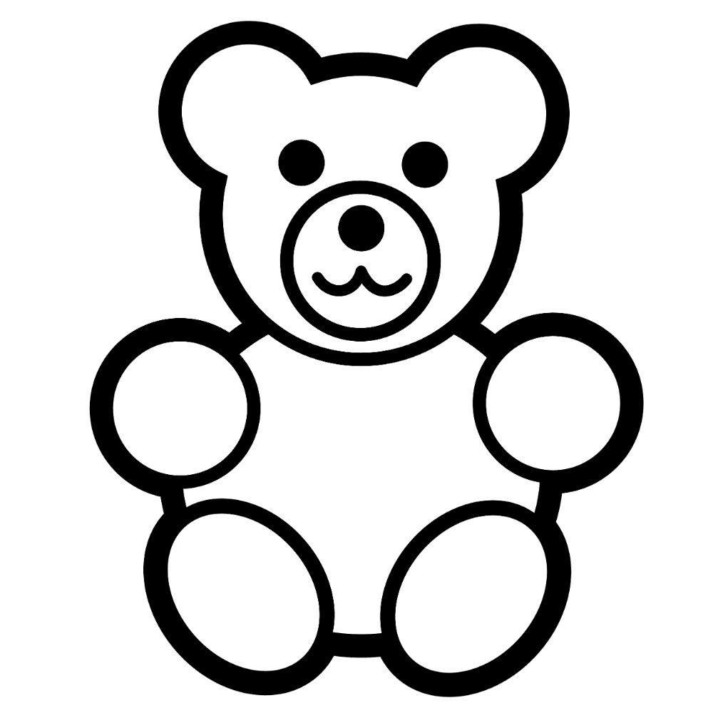 Teddy bear black and white toy clipart photo