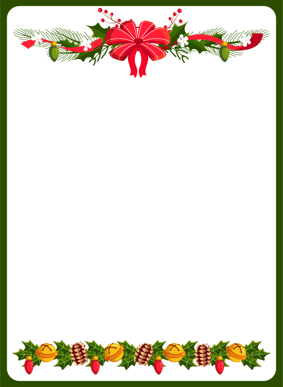 Christmas border landscape printables printablee clipart picture