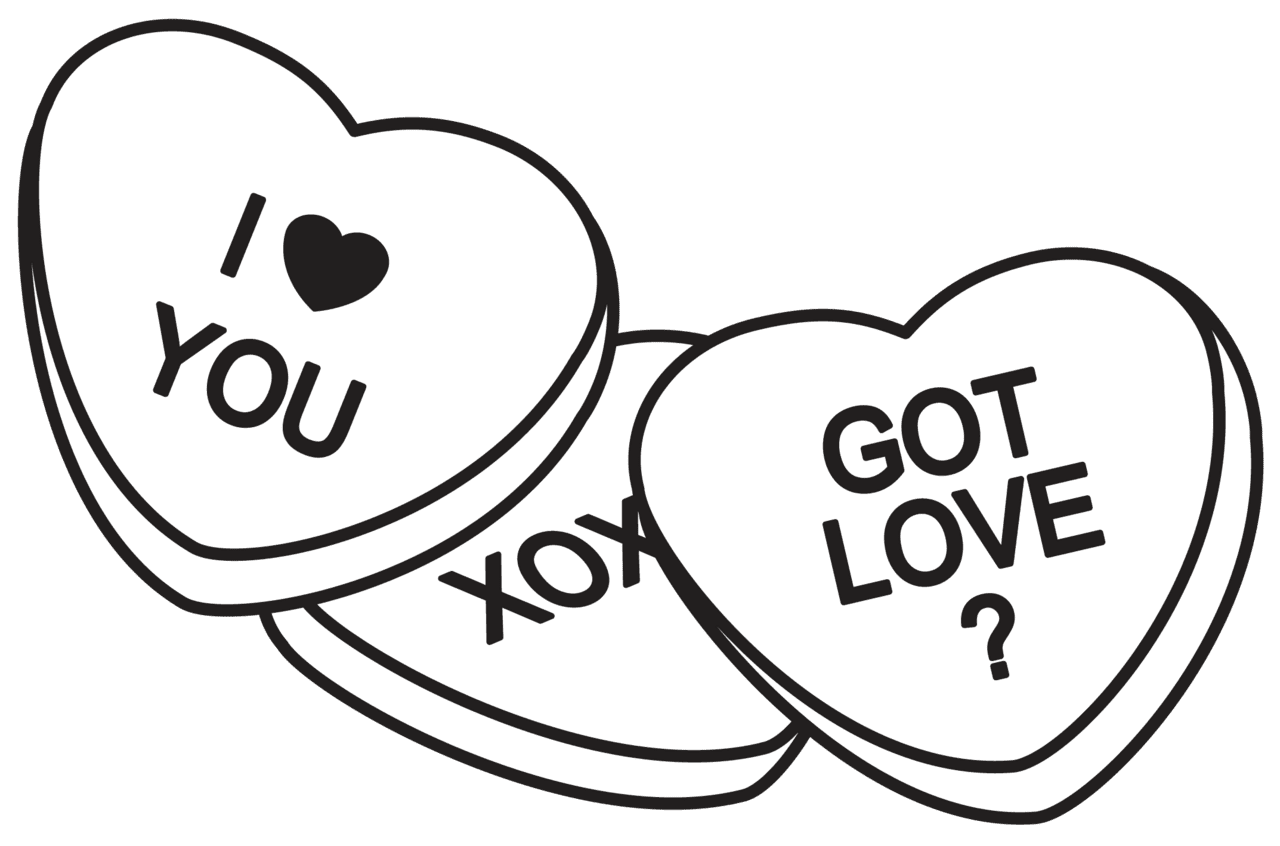 Heart black and white pin page clipart picture 3