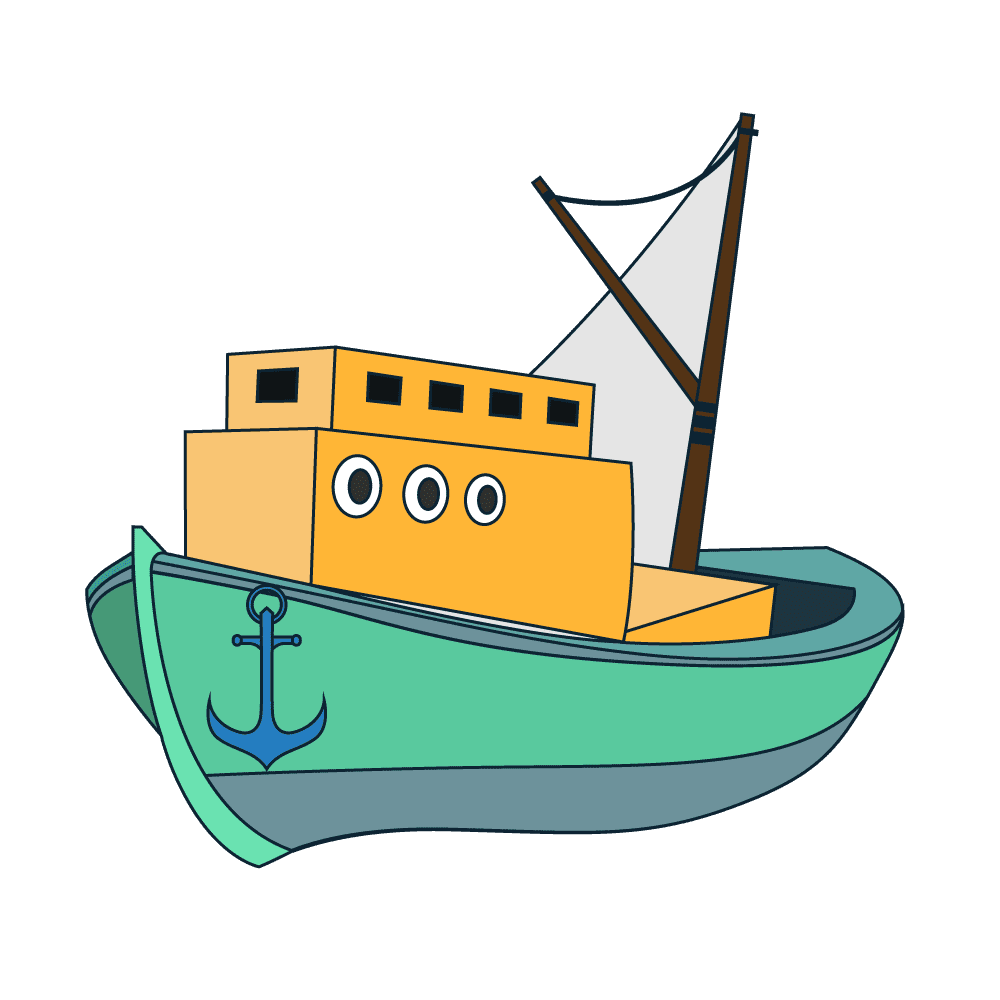 How to draw boat step by clipart background