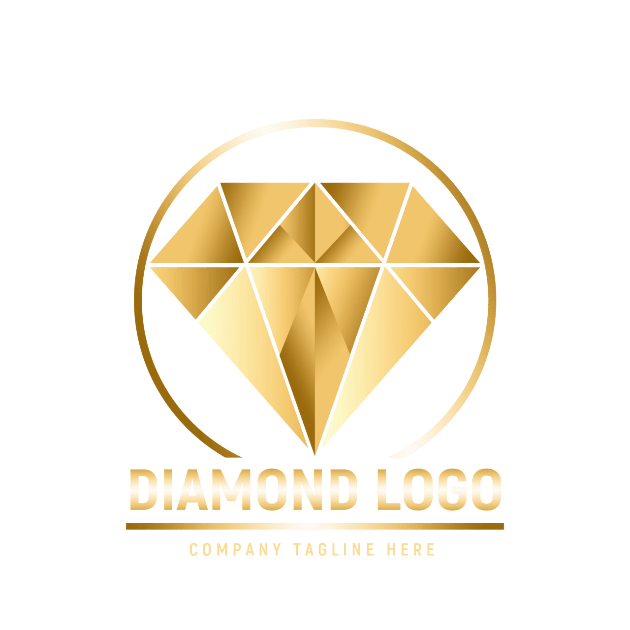 Editable diamond logo design clipart