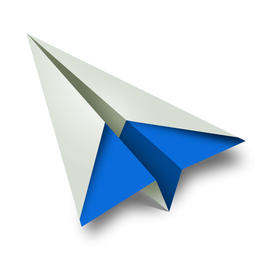 Blue paper plane clipart logo