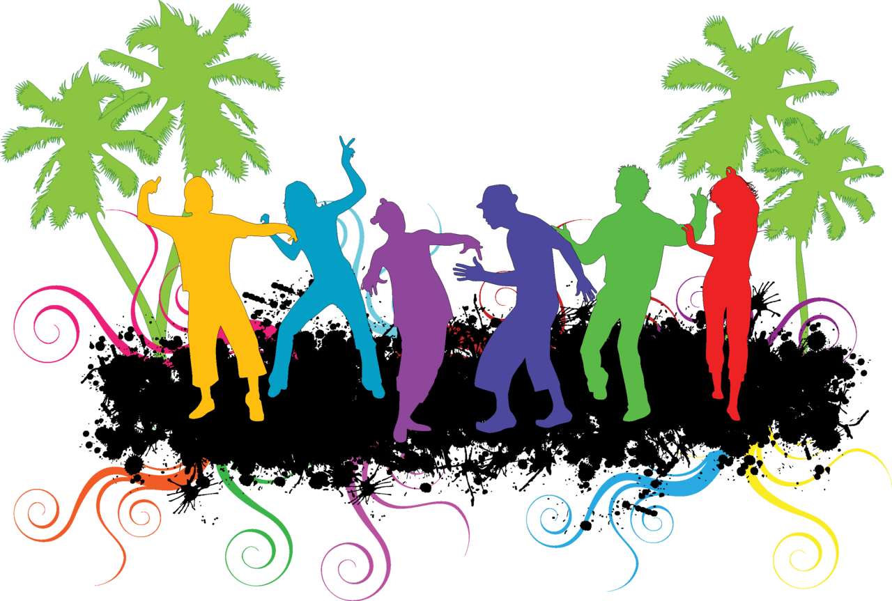 Dance party logo vector brand clipart