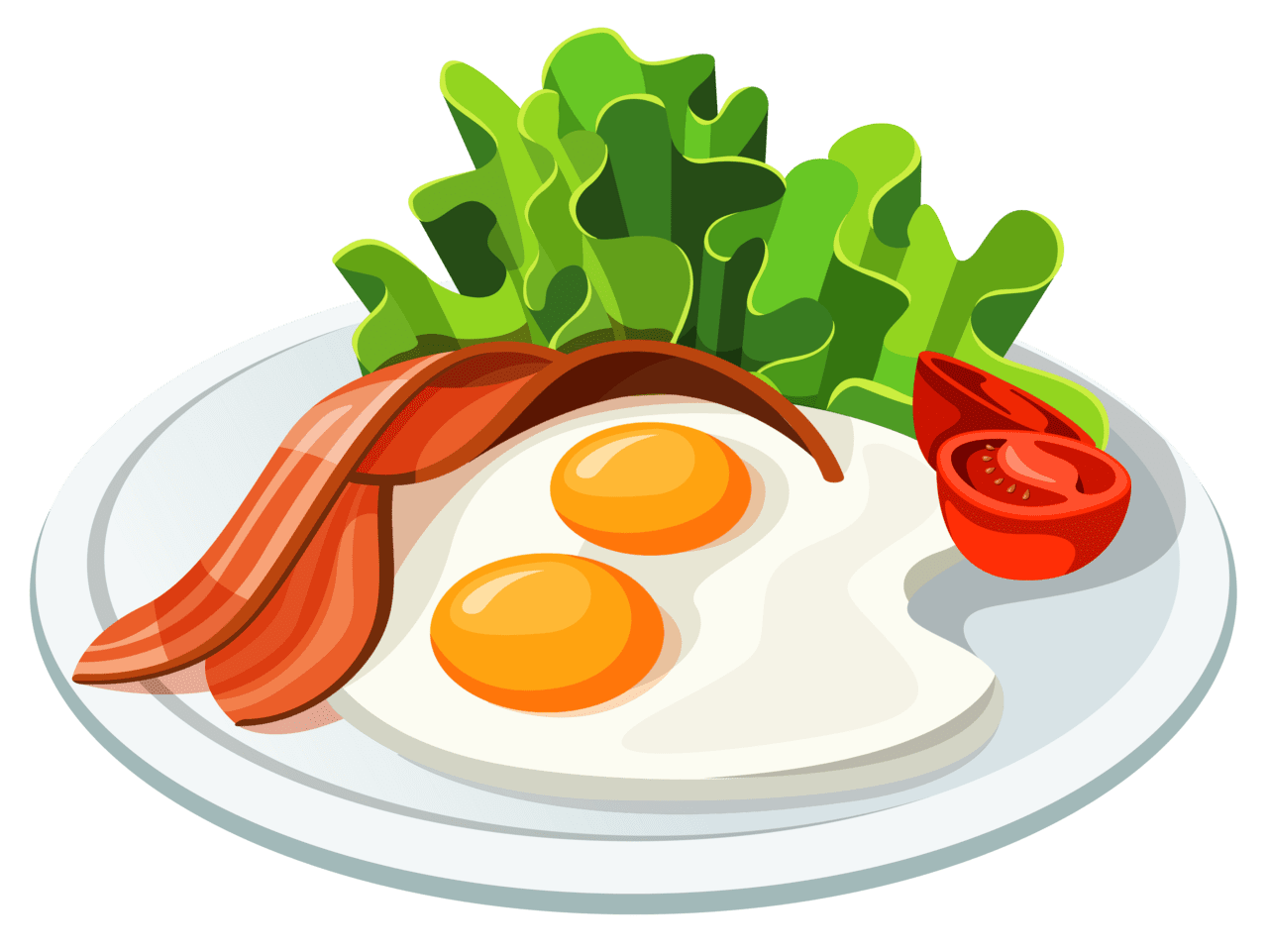 Food eggs and bacon vector clipart 2