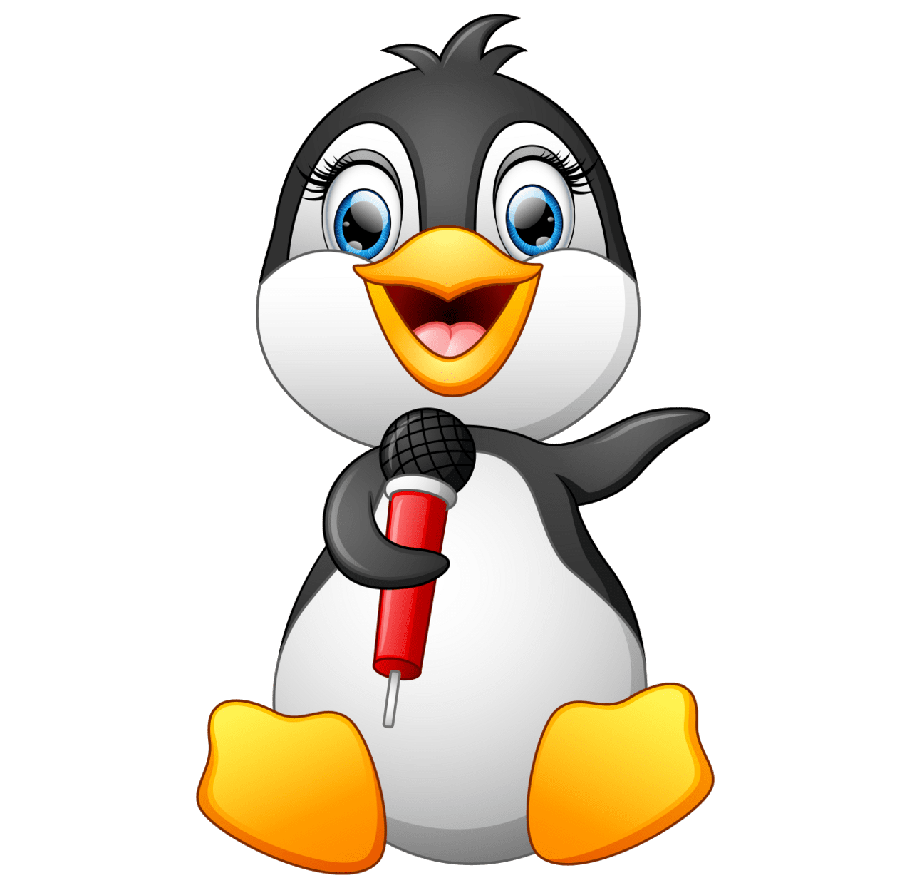 Microphone pin by irene hansson pingvin penguin cartoon birds clipart free