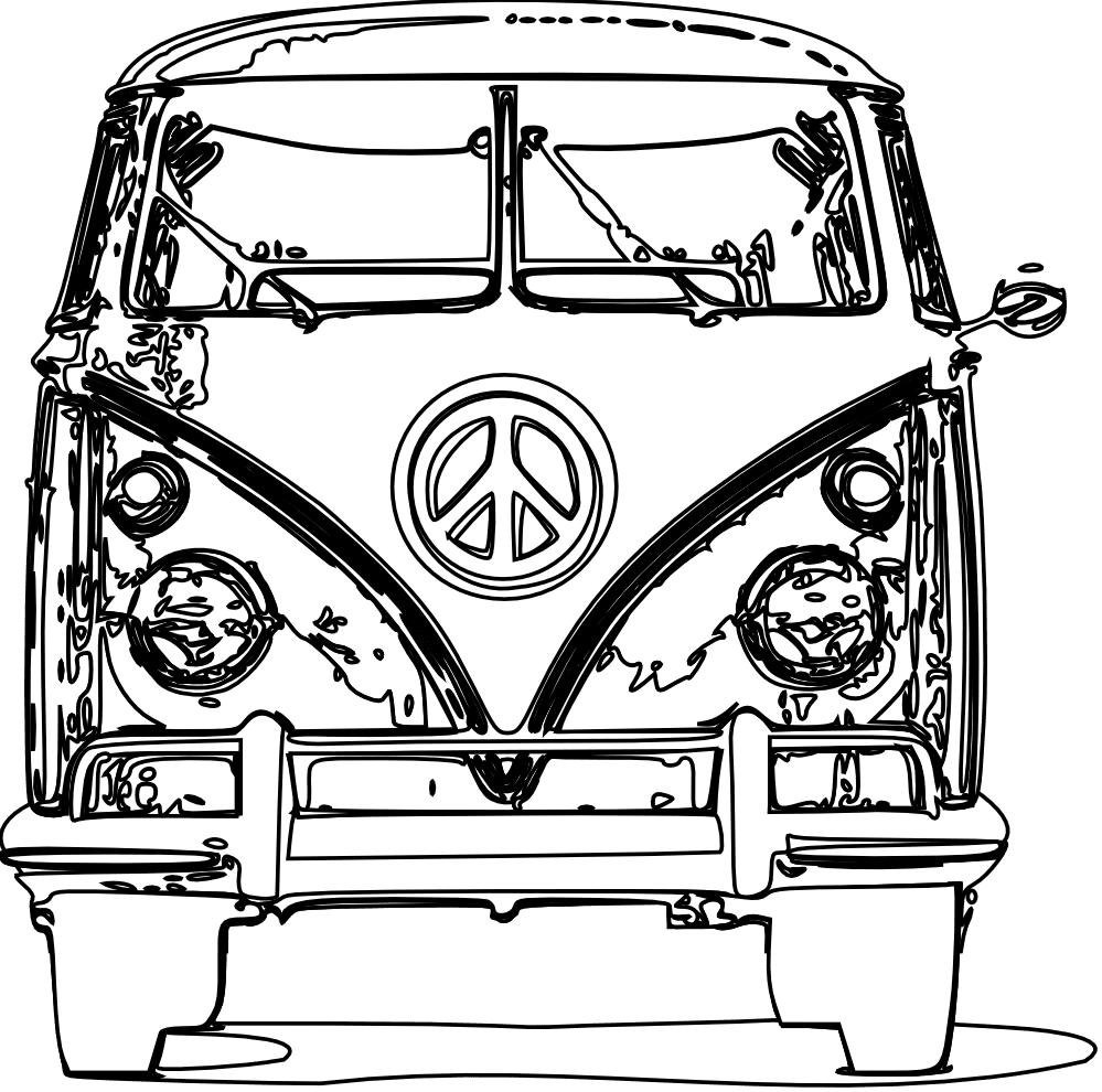 Bus vw beetle coloring pages google search clipart black and white lines logo