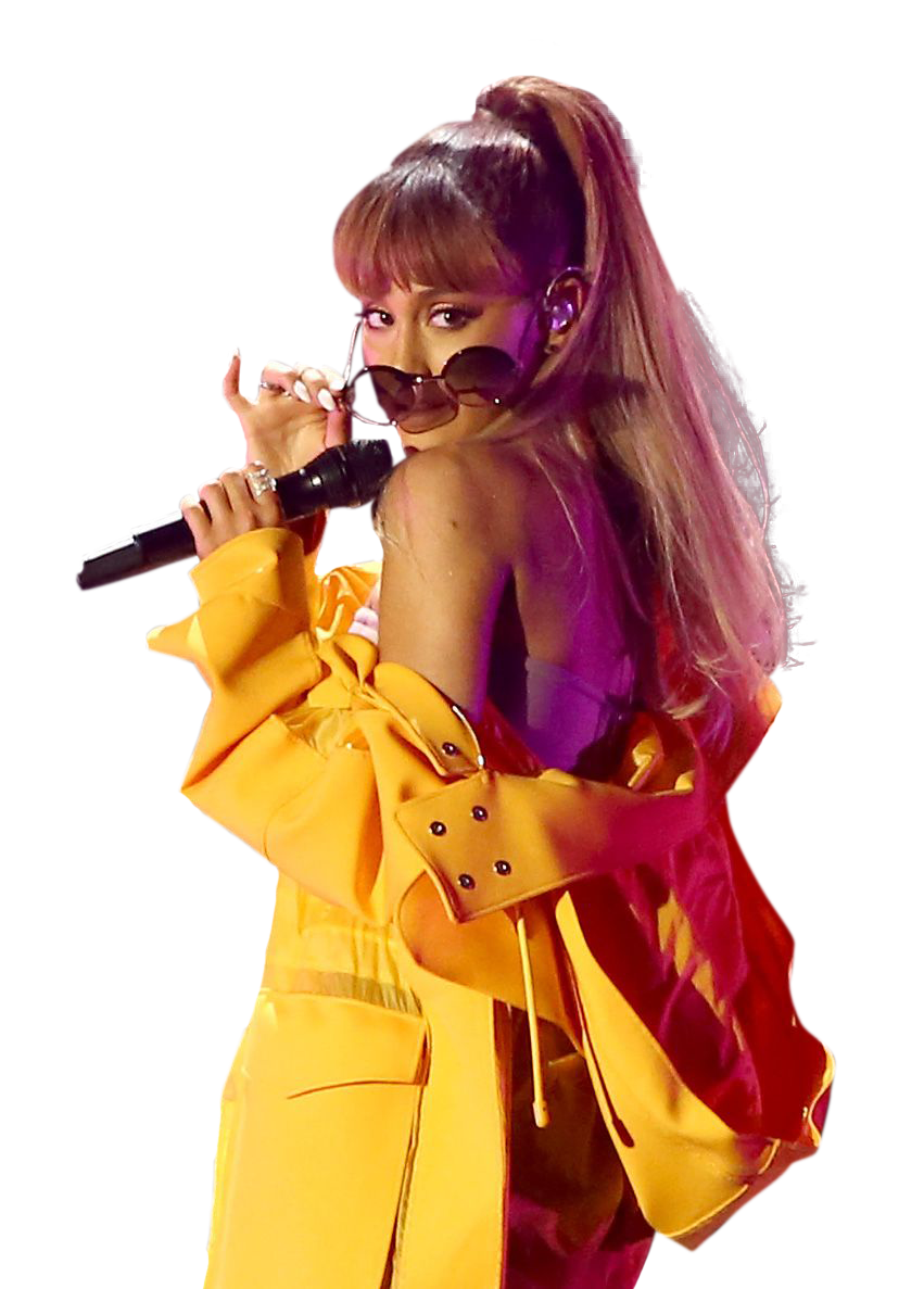 Microphone ariana grande in yellow dr stage clipart background