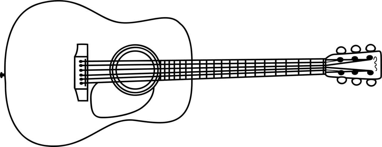 Acoustic guitar electric black and white draw mercial clipart united states research acousti transparent