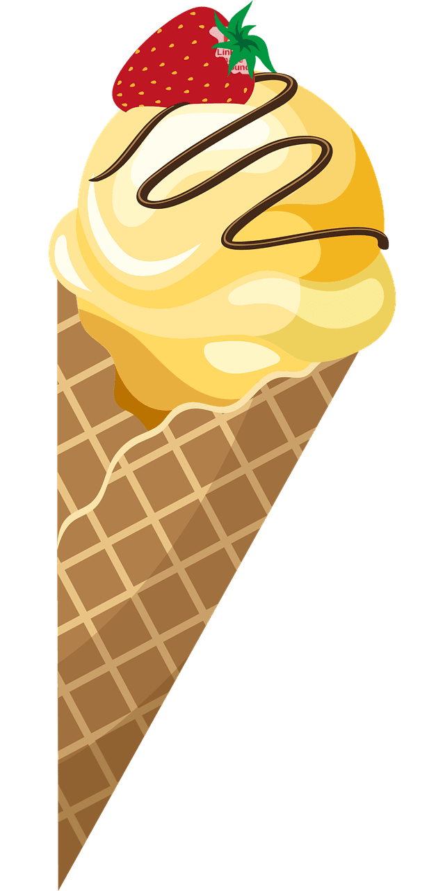 Ice cream waffle dessert vector graphic clipart