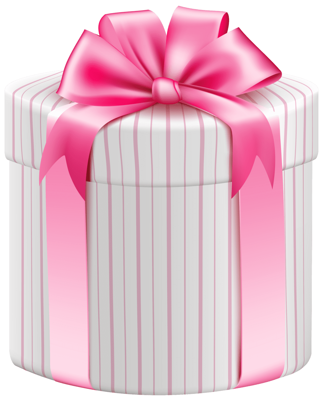 Gift white striped box clipart image