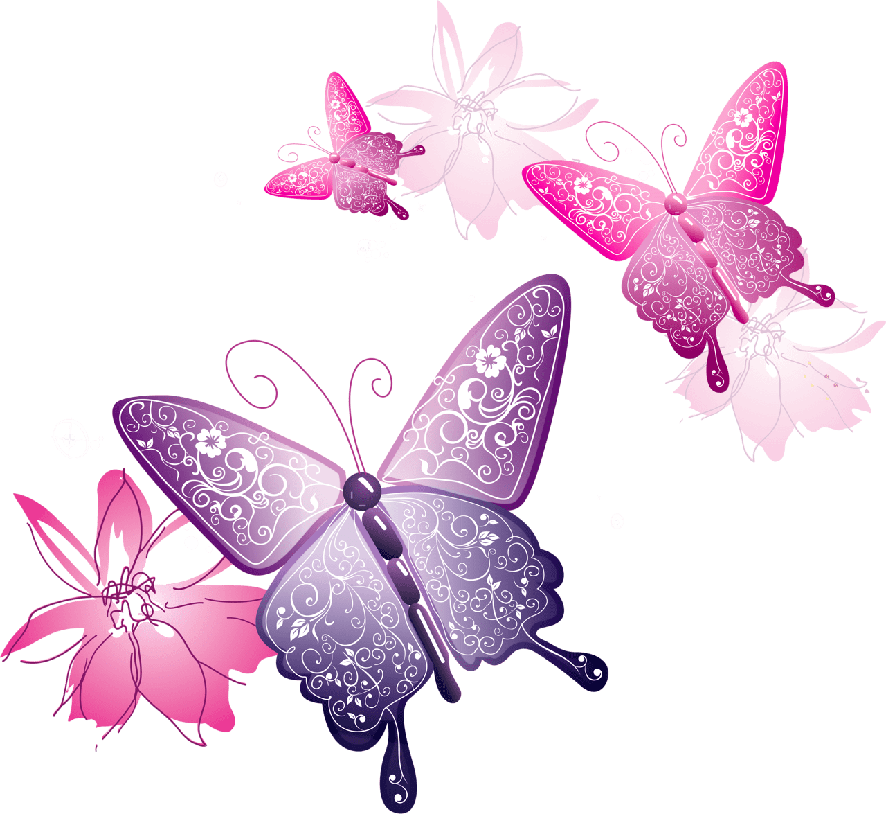 Butterflies butterfly decorative clipart art transparent