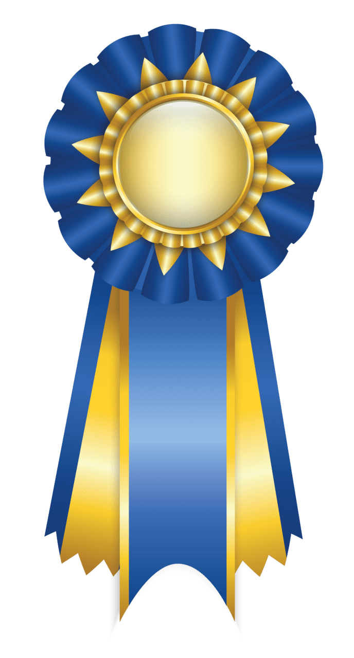 Congratulations blue rosette ribbon clipart picture