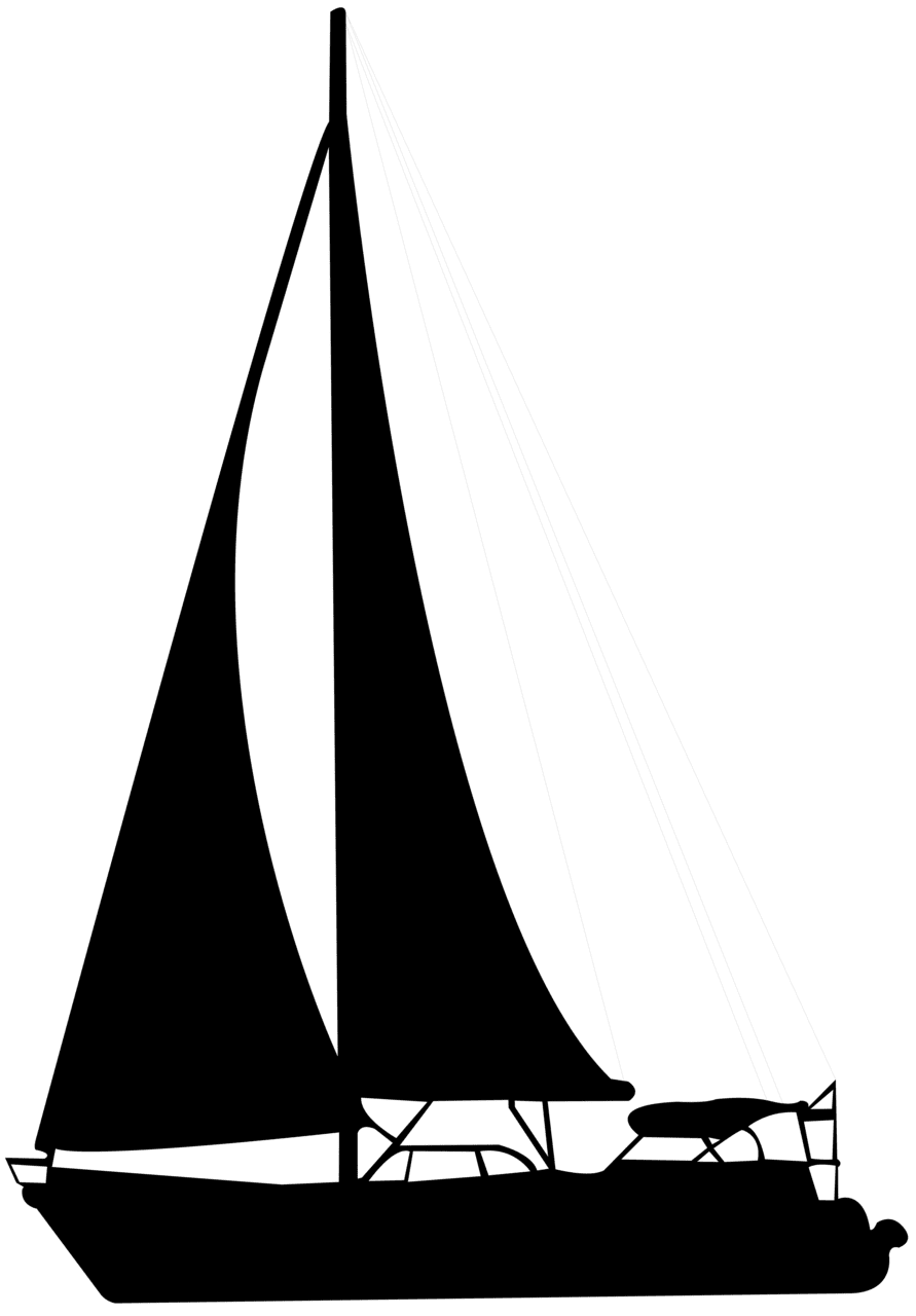 Sail boat silhouette clipart vector