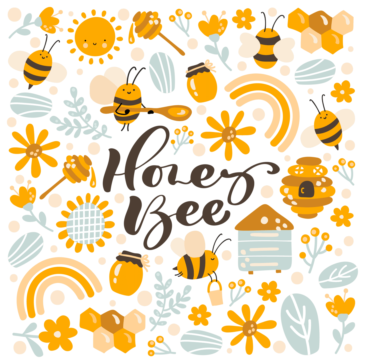 Beehive pin by neidy abejas decoraci bee art doodle background clipart