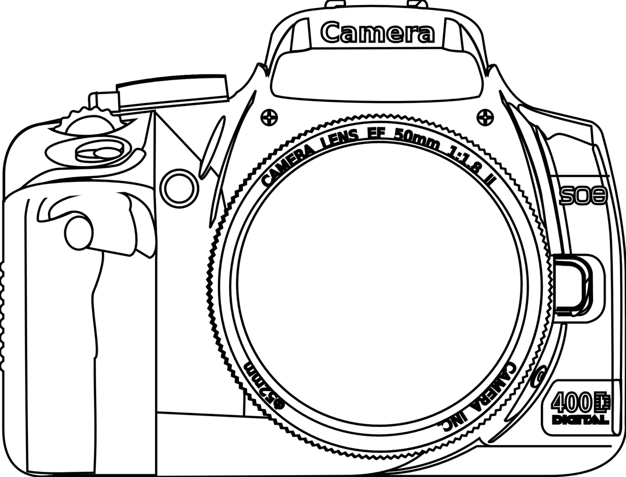 Movie film line art of camera clipart picture