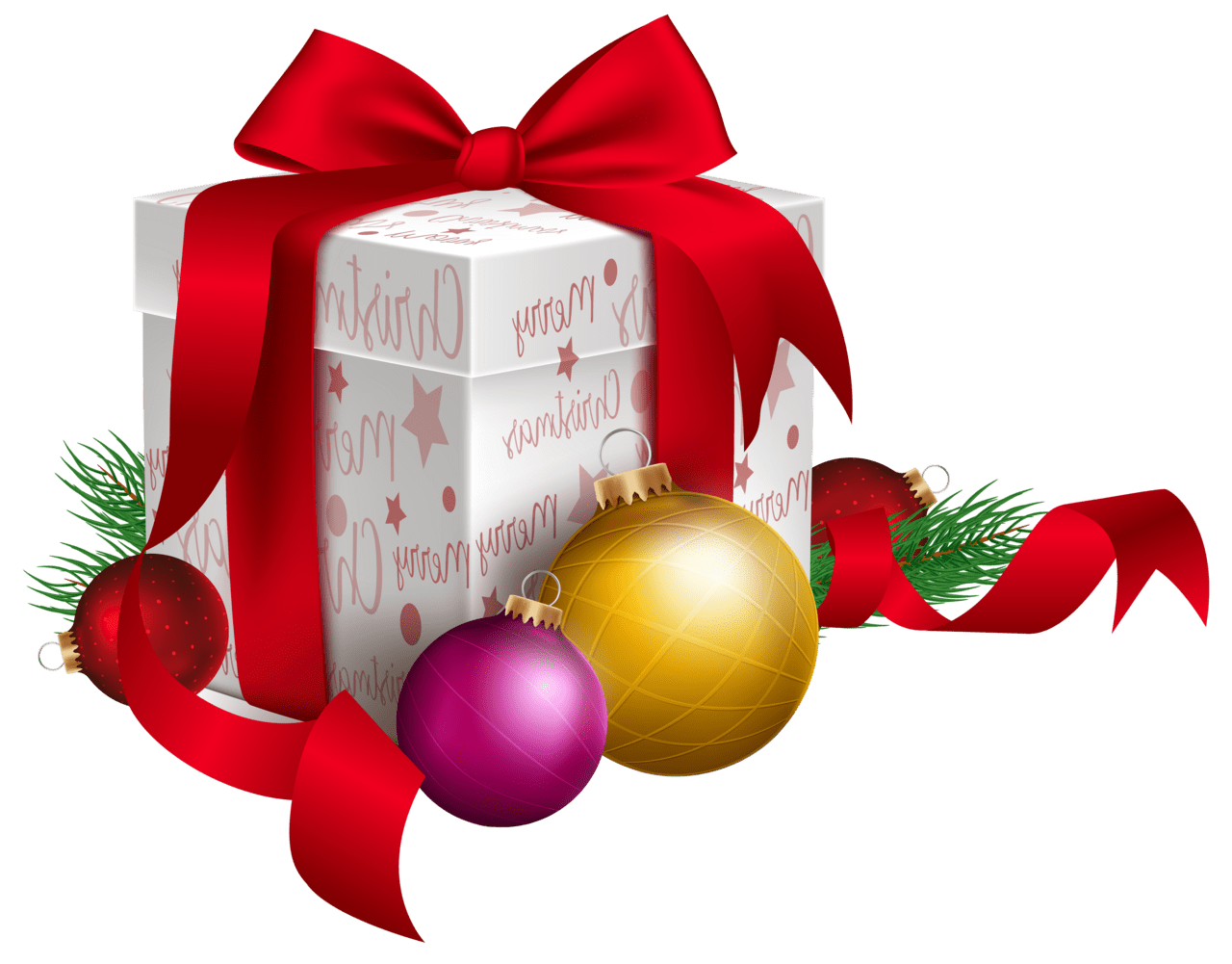 Gift christmas and ornaments clipart image