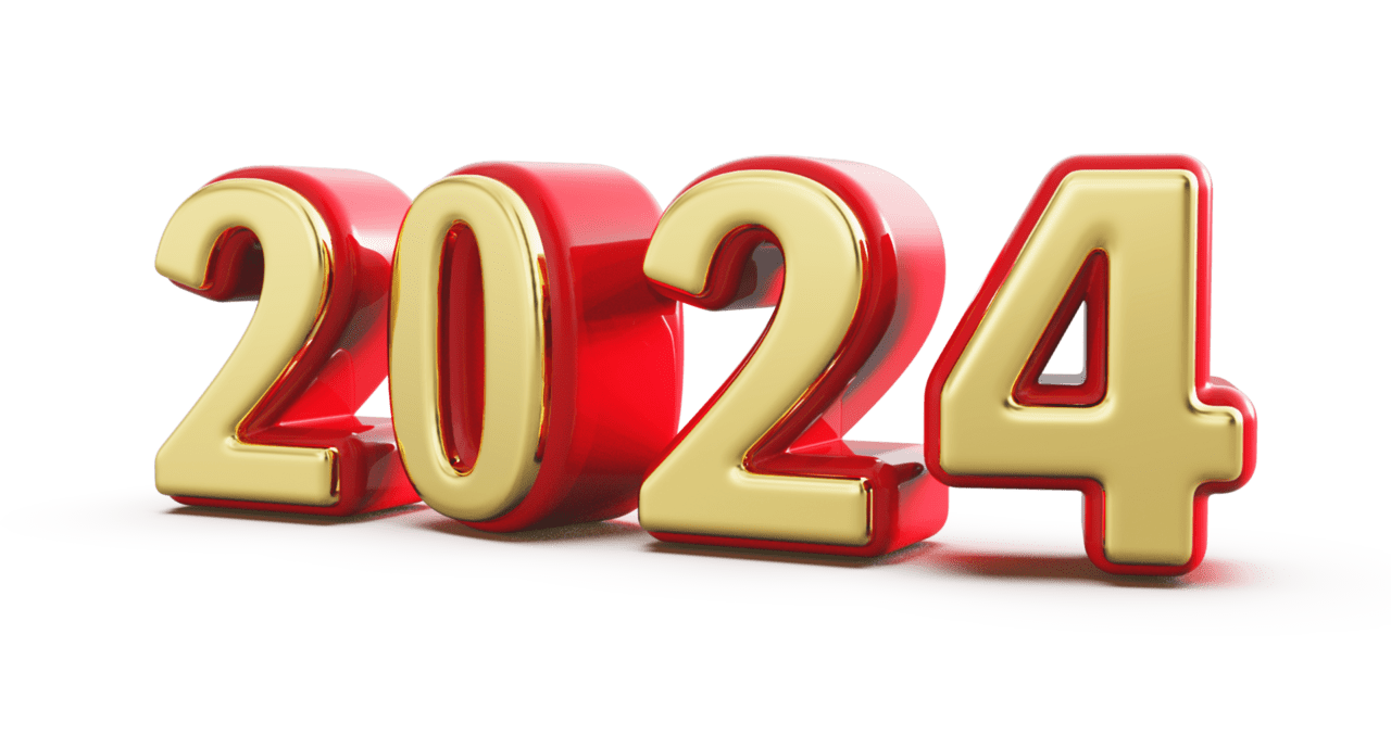 Happy new year 2024 number clipart logo