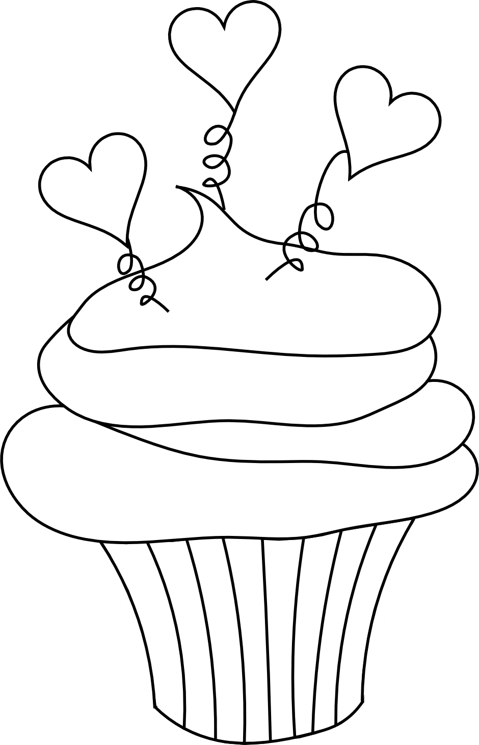 Cupcake birthday cake clipart black and white images cliparts library