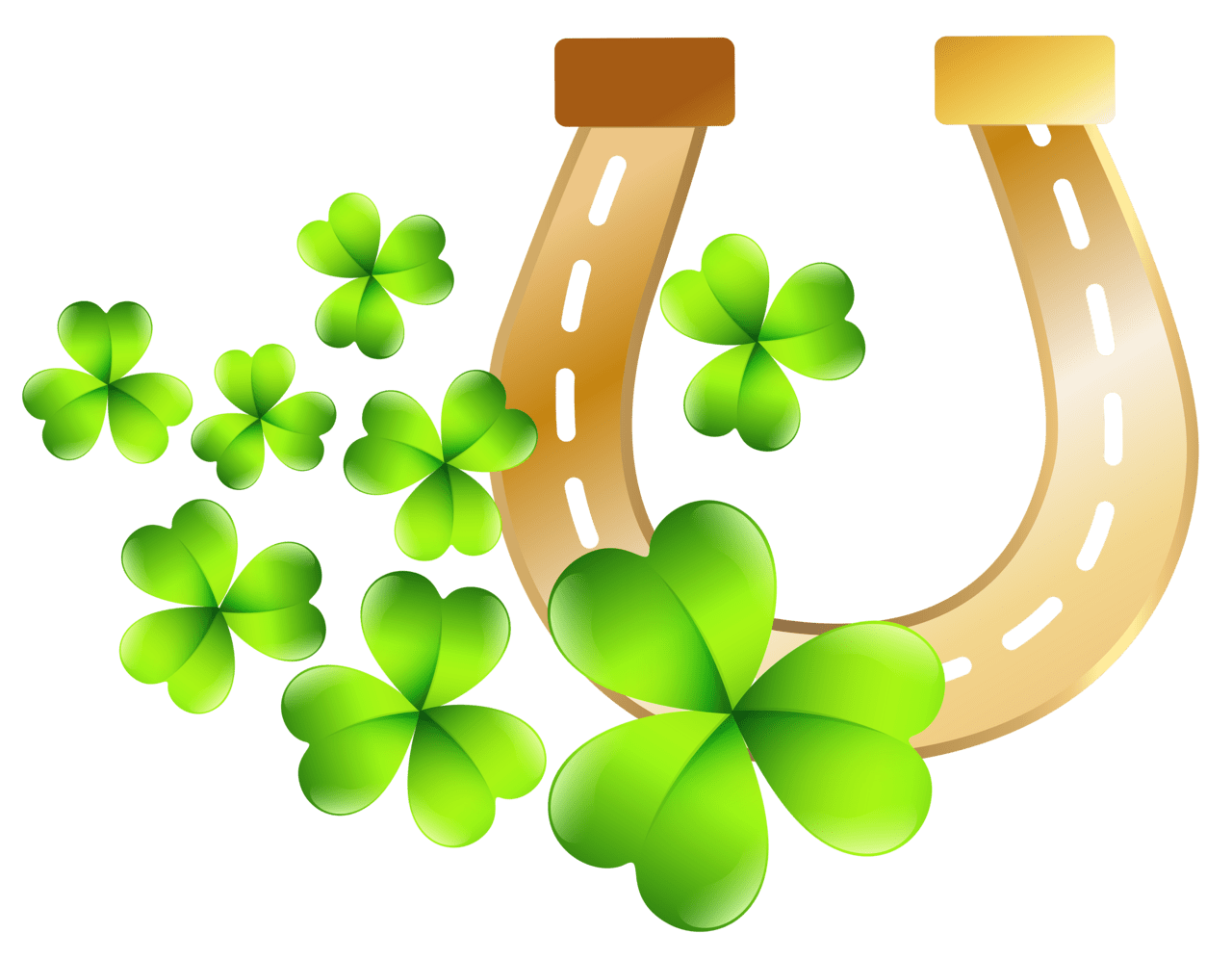 Leaf clover st patrick day horseshoe clipart image