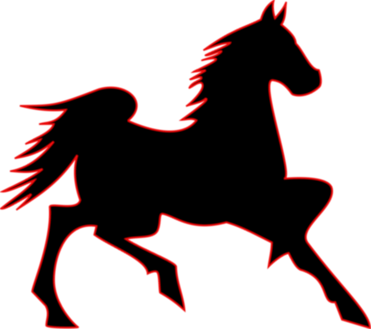 Fire horse silhouette clipart picture